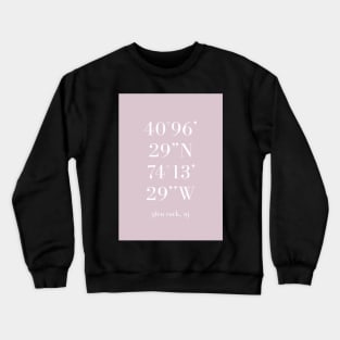 Glen Rock New Jersey Longitude and Latitude Pink Crewneck Sweatshirt